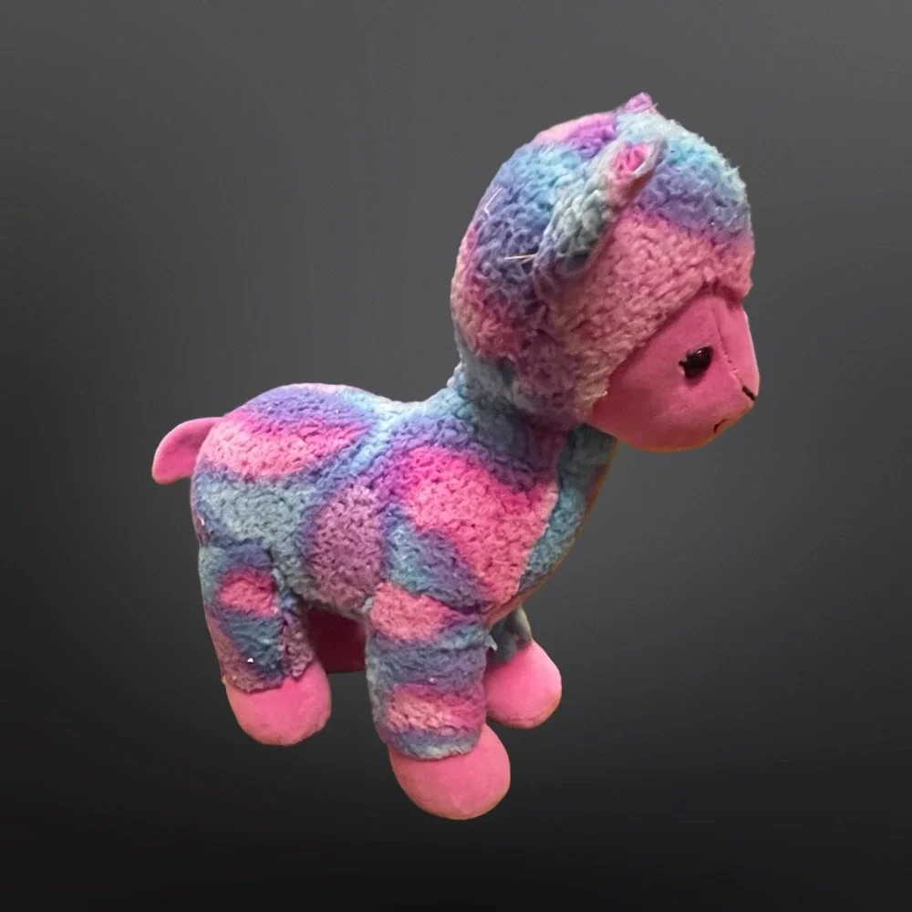 Build-A-Bear Workshop Pink Blue Purple Tie Dye Llama Plush Stuffed Animal 027027